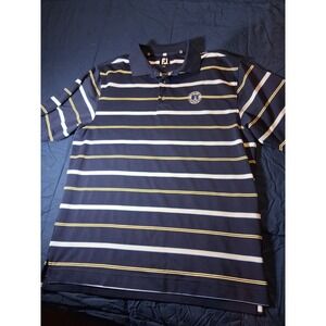 Footjoy Polo Shirt Mens Large‎ Blue Stripe Performance Golf Country Club Florida